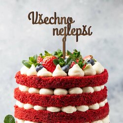 Nápis ze dřeva - Všechno nejlepší | Ořech