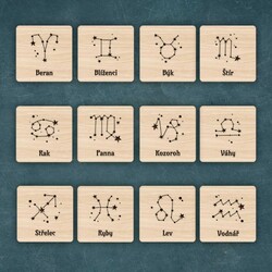 Set podtácků 12 ks: Souhvězdí zvěrokruhu + stojan zdarma