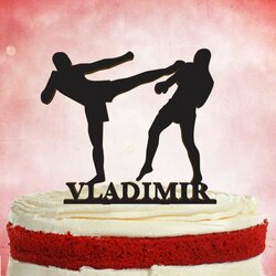 Drevené figúrky na tortu - Bojové umenie | Čierna