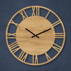 Industrial Wooden Wall Clock - Black | Gold Craft Oak