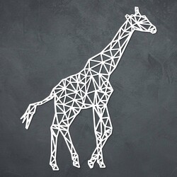 Wooden Wall Art - Polygonal Giraffe | White