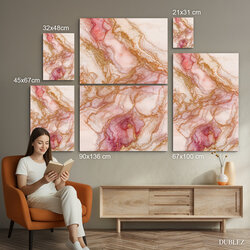 Drevený obraz na stenu - Rosé Marble | 90x136 cm