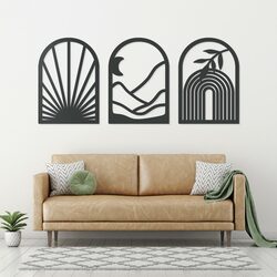 Modern Multi-Part Wall Art - Cycle | Anthracite Gray