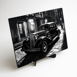 Čiernobiely obraz - Retro auto