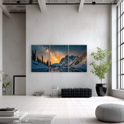 Viacdielny panoramatický obraz hôr 