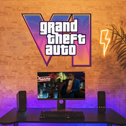 Drevené logo na stenu - GTA VI