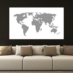 Modern Wall Art - World Map | White
