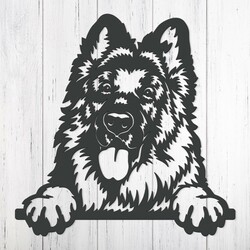 Wooden Picture - German Shepherd | Anthracite Gray