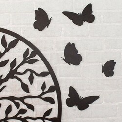 Decorative 3D Butterflies on the Wall 6 pcs | Wenge