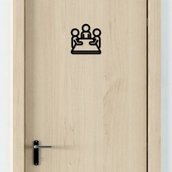 Dřevěná tabulka na dveře - Zasedačka | Černá