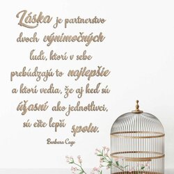 Citát o láske - nálepka na stenu z dreva | Dub Sonoma