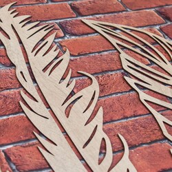 Wooden Sticker on the Wall - Feathers | Oak Sonoma