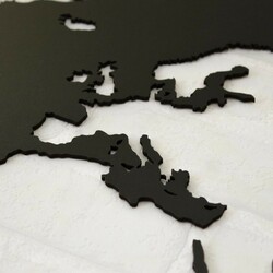 2in1 Wooden World Maps - Picture and 3D Map | Black