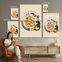 Retro obraz do kuchyne - Ciao Bella, Pasta! | 90x136 cm
