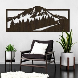 Wooden Wall Art - Mountain Peak | Wenge