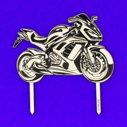 Drevený zápich do torty pre motorkára na narodeniny  | Javor