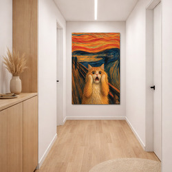 Art wooden painting - Cat Scream