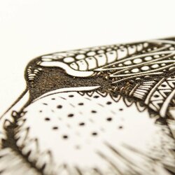 3D Wooden Engraved Wall Art - Lion | White