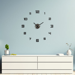 Nalepovacie hodiny z dreva - Victoria | Antracitovo-šedá