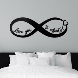 Wooden Sign Infinity - Love You | Black