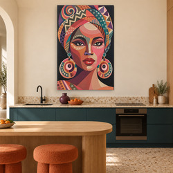 Geometrický obraz ženy - Africká kráľovná