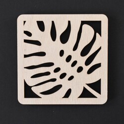 Drevené podpivníky - Set 4 ks monstera