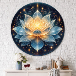 Tablou rotund din lemn - Lotus