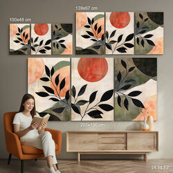Set botanických obrazov - Abstraktná harmónia