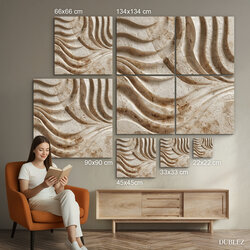 Imagine abstract structurat - Urme în nisip | 134x134 cm