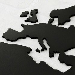 2in1 Wooden World Maps - Picture and 3D Map | Black