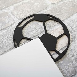 Drevená nálepka okolo vypínača - Futbalová lopta | Čierna
