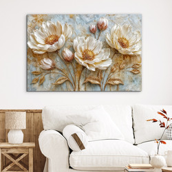 Drevený obraz na stenu - Zlaté pivónie