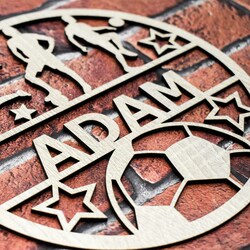 Drevený obraz - Futbalista s menom | Dub Sonoma