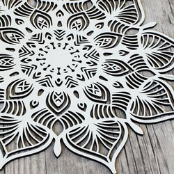 Extravagant Mandala on the Wall - 3D Picture | White