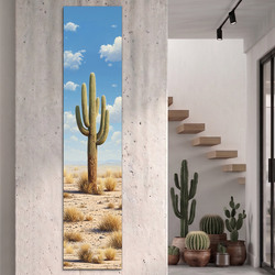 Wooden panel - Cactus in the desert