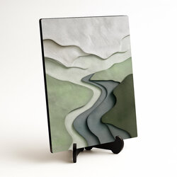 Drevený obraz - Abstraktná krajina