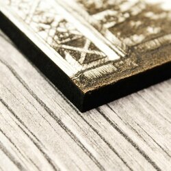 3D Wooden Engraved Picture - Drawn Peacock