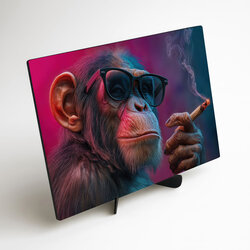 Pop-art painting - Chimpanzee with a cigar