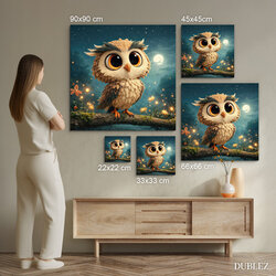 Detský obraz z dreva - Nočná sovička