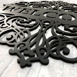 Fa üdvözlőtábla Welcome felirattal | Fekete