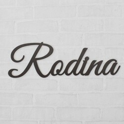 Drevená samolepka na stenu - citát o rodine | Wenge