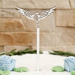 Svadobná dekorácia na tortu - Holubička