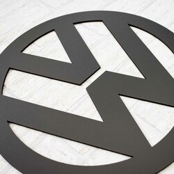 Drevený obraz - Znak loga Volkswagen | Čierna