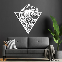 Nástenná dekorácia - Vlna v trojuholníku | Biela