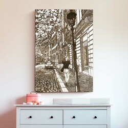 Woman in the City - Engraved Picture