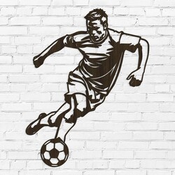 Wooden Wall Sticker - Footballer | Wenge