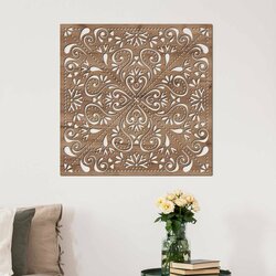 Štvorcový obraz - Srdce mandaly  | Dub tabakový