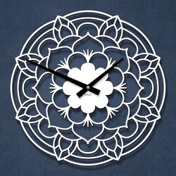 Nástenné hodiny s mandalou - Rozkvit | Biela