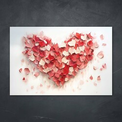 Romantic 3D Wooden Wall Art - Heart of Roses