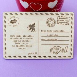 Valentínska pohľadnica z dreva - Darček z lásky 